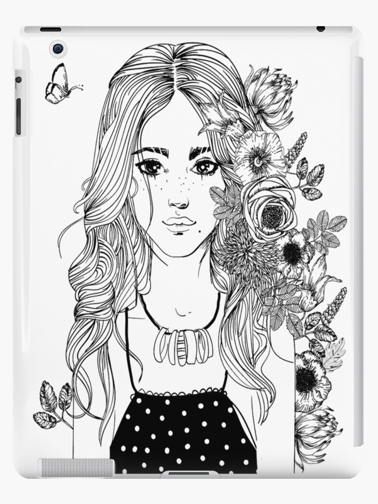 Coloring page for aduls ready for print in high resolution and jpg file ipad case skin for sale by dyiproducts