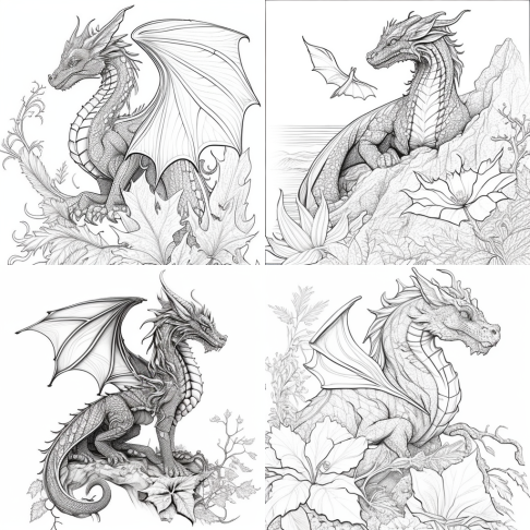 Grayscale coloring book pages â