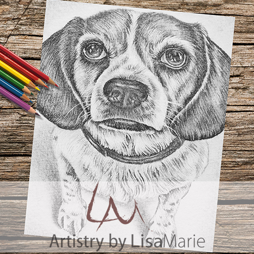 Beagle grayscale printable coloring book page â artistry by lisa marie