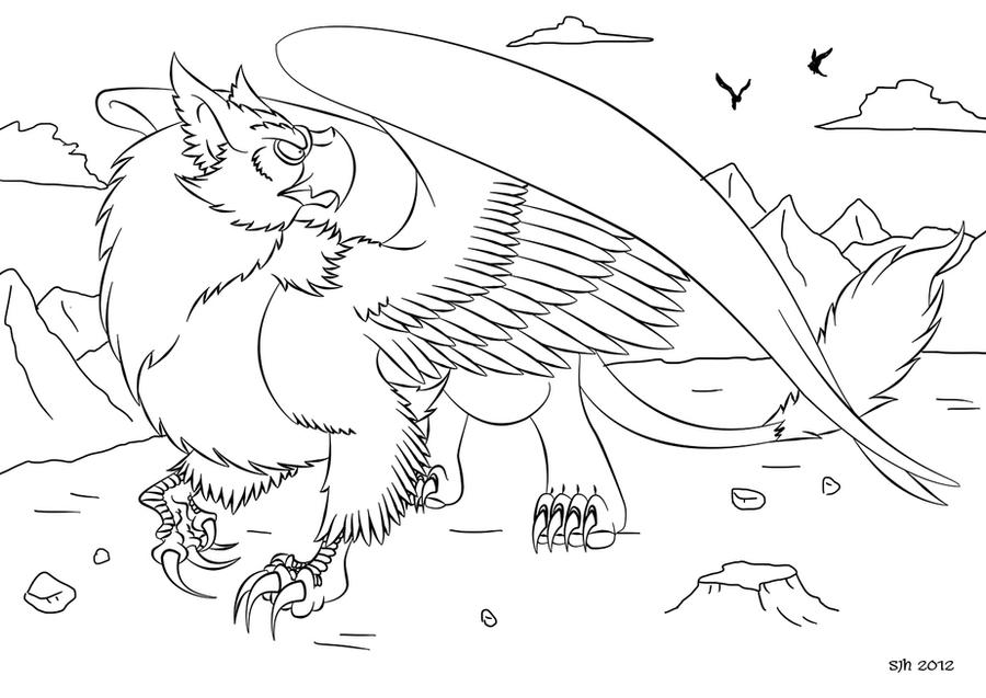Griffon reds coloring in page by darkly
