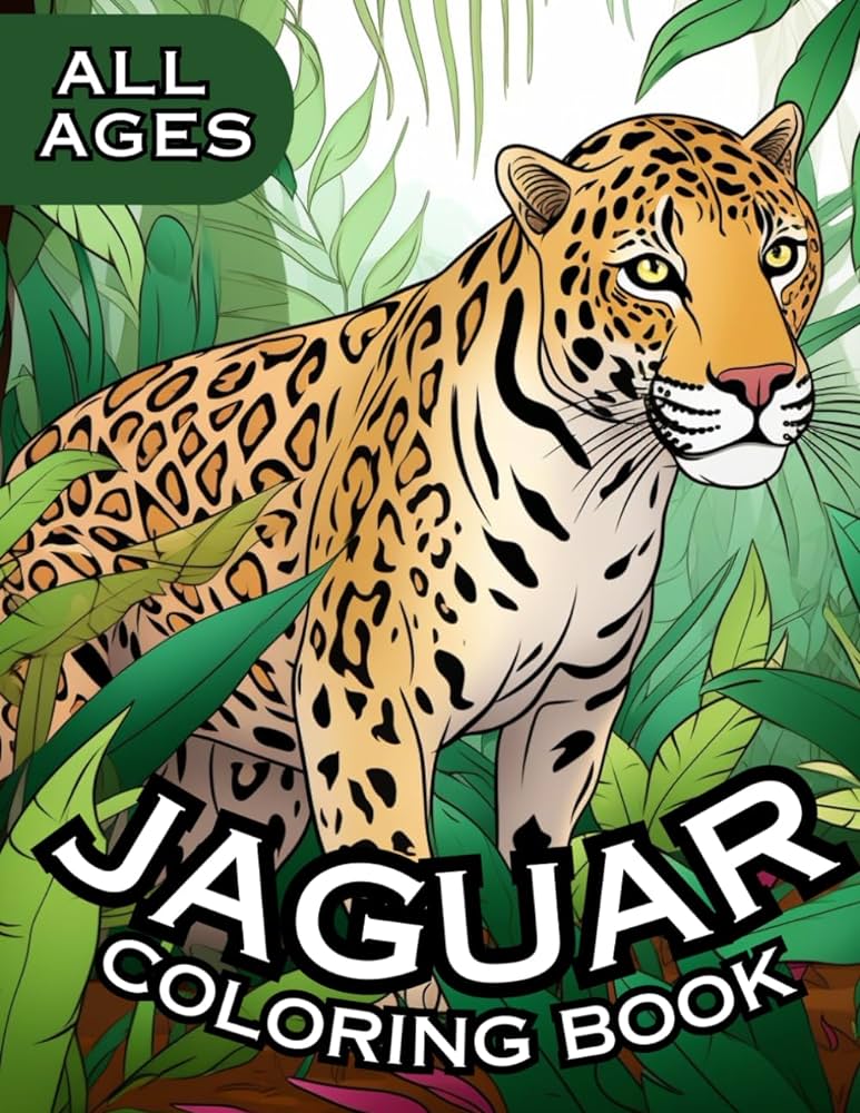 Jaguar coloring book featuring realistic jaguar depictions for all ages guides greaves livres
