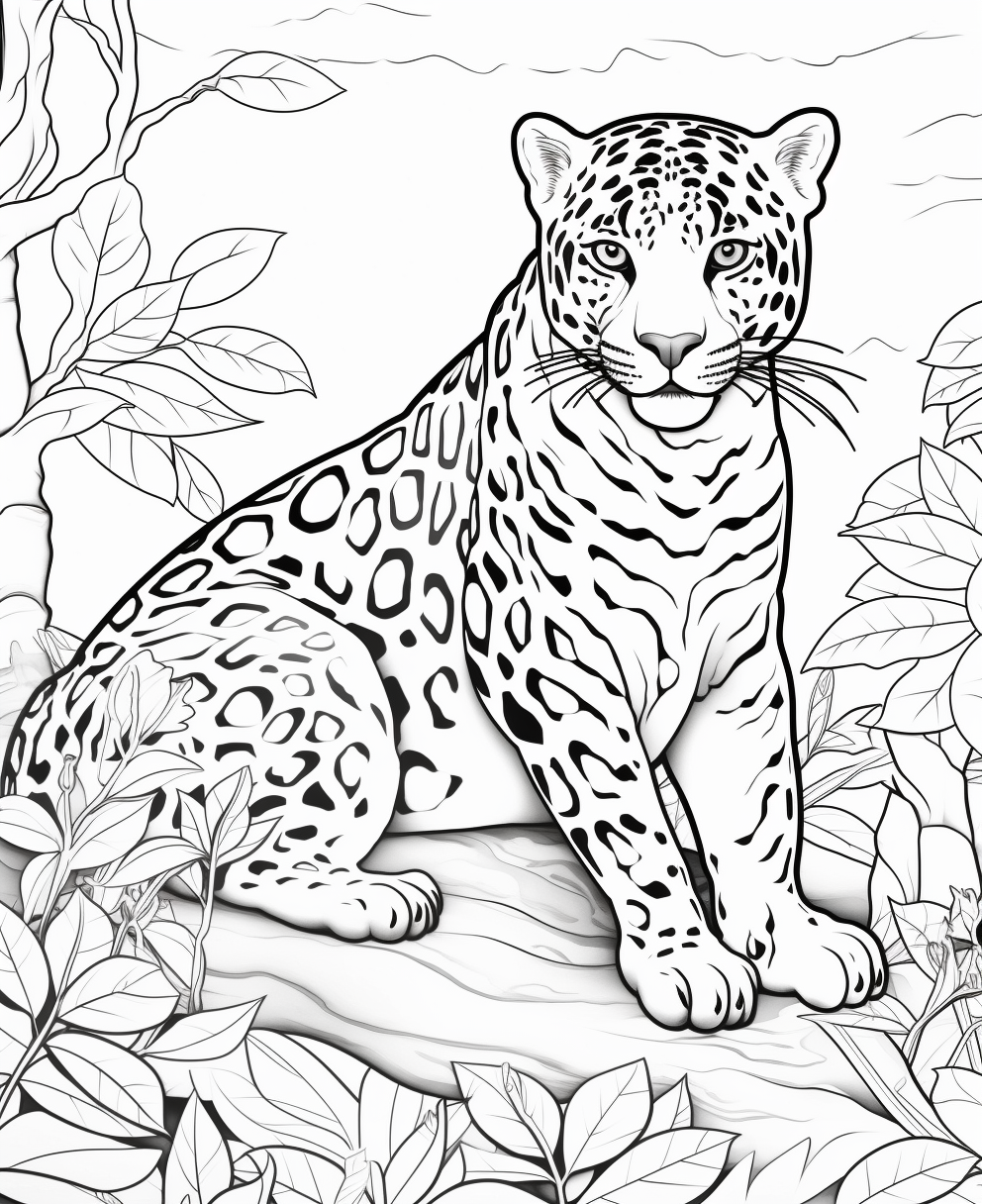 Jaguar coloring books for children coloring pages