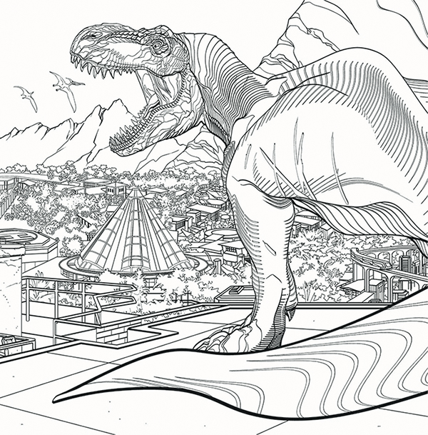 Exclusive preview jurassic world fallen kingdom coloring book