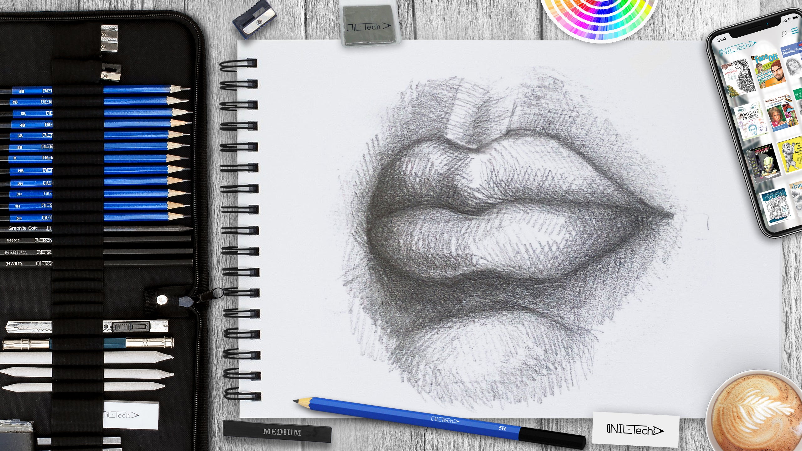 How to draw lips nil tech
