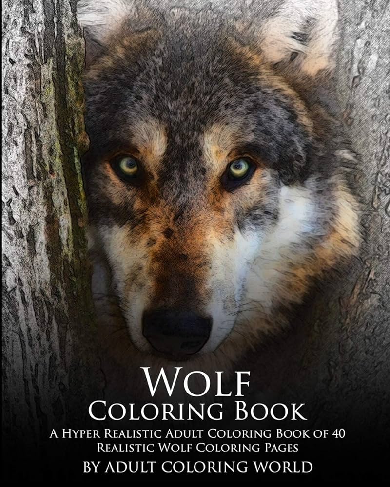 Wolf coloring book a hyper realistic adult coloring book of realistic wolf coloring pages advanced adult coloring books world adult coloring books