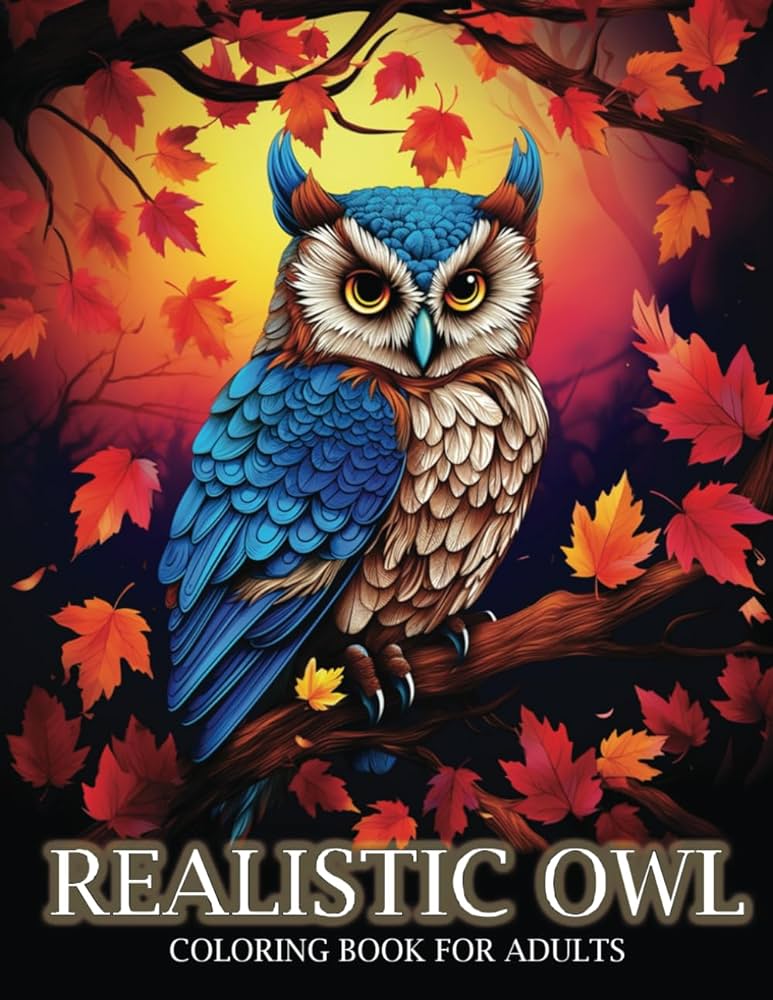 Realistic owl coloring book for adults lifelike owls illustrations for relaxation and stress relief