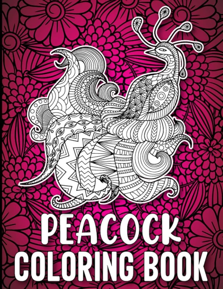 Peacock coloring book a fun coloring book for peacock lovers with beautiful intricate patterns to release stress after stressful working hours peacock coloring book for adults illustrations real books