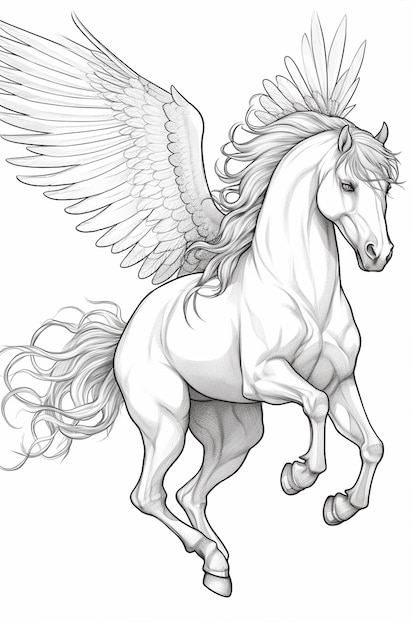 Premium ai image unicorn coloring page