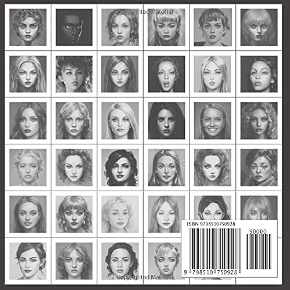 Grayscale portrait coloring book for adults beautiful girls women portraits realistic people faces in greyscale new creative gift for female perlinska karolina books