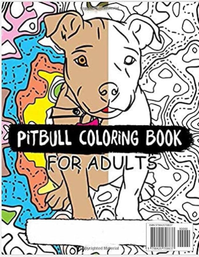 Pitbull coloring book beautiful realistic drawings pitbull dog coloring pages for adults relaxation x csd agfay siti books