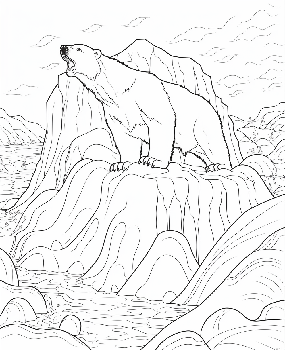 Polar bear coloring books for children coloring pages
