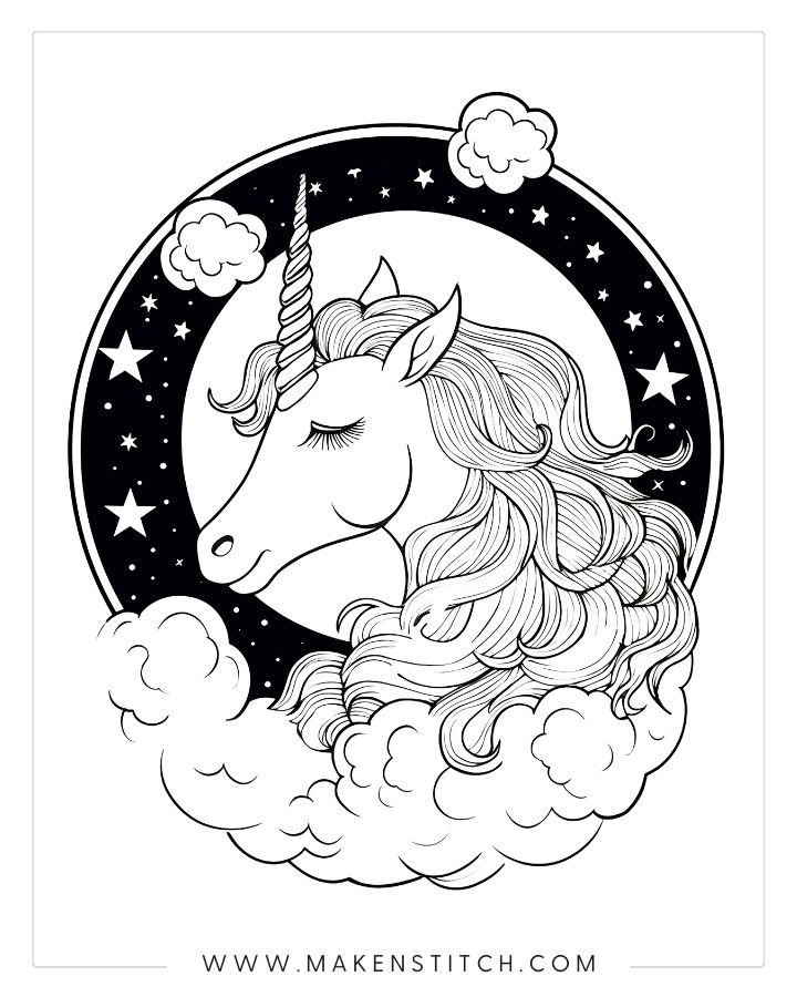 Free unicorn coloring pages for kids and adults