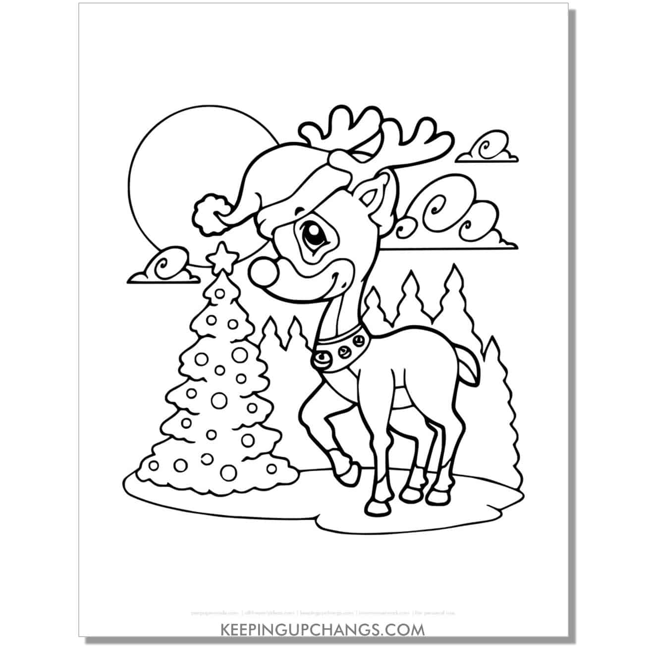 Free reindeer coloring page sheets most popular printables