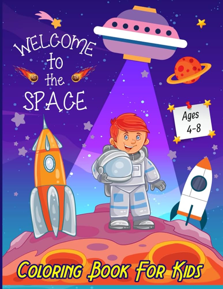 Space coloring book for kids ages