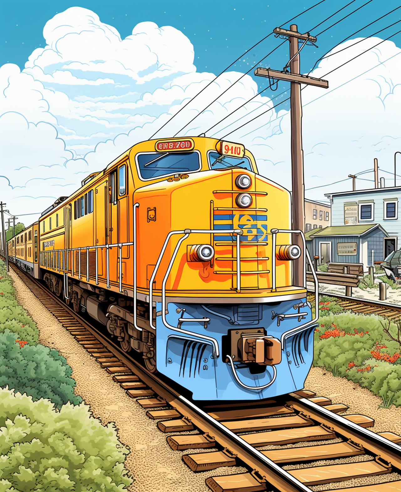 Trains coloring pages premium quality by coloringbooksart on