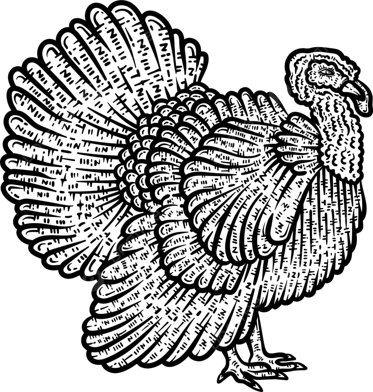 Turkey animal coloring page for adults vector graphic coloring vector turkey drawing animal drawing key drawing png and vector with transparent background for free download