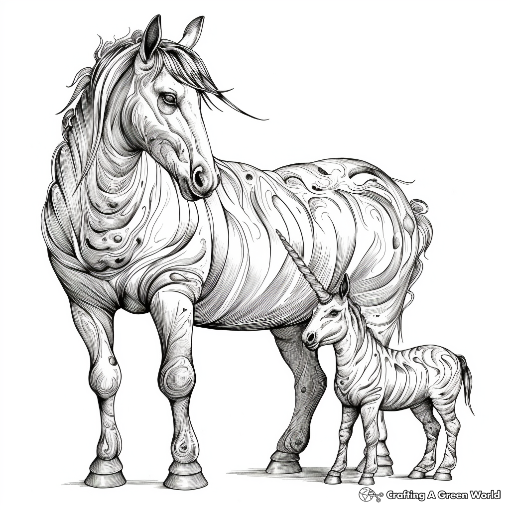 Big unicorn coloring pages