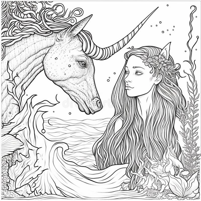 Adult coloring unicorn head stock illustrations â adult coloring unicorn head stock illustrations vectors clipart