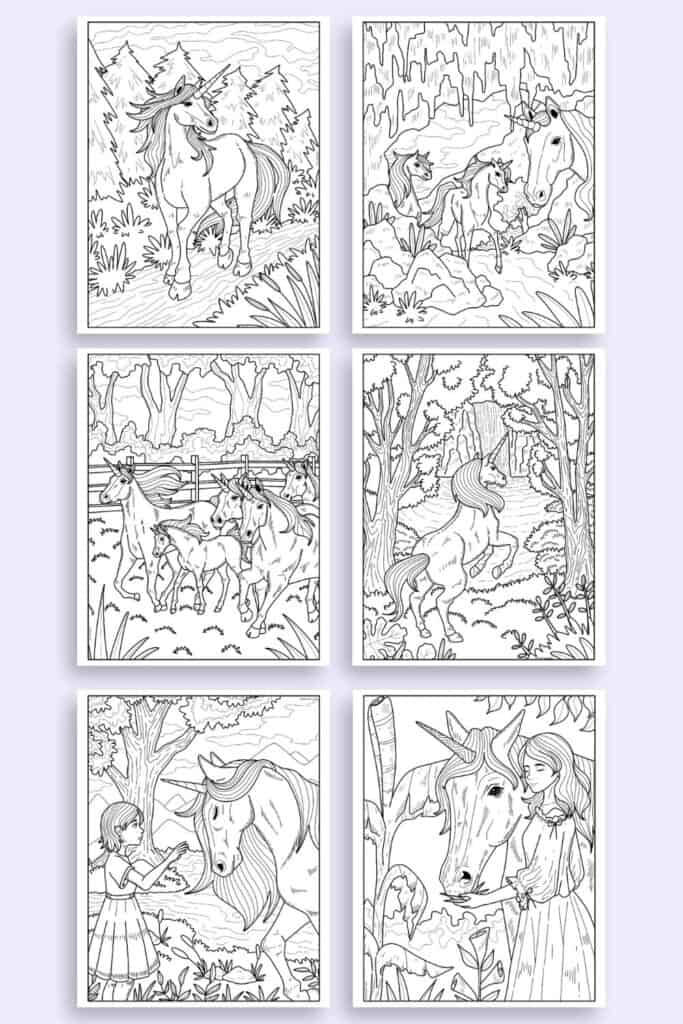 Free printable realistic unicorn coloring pages