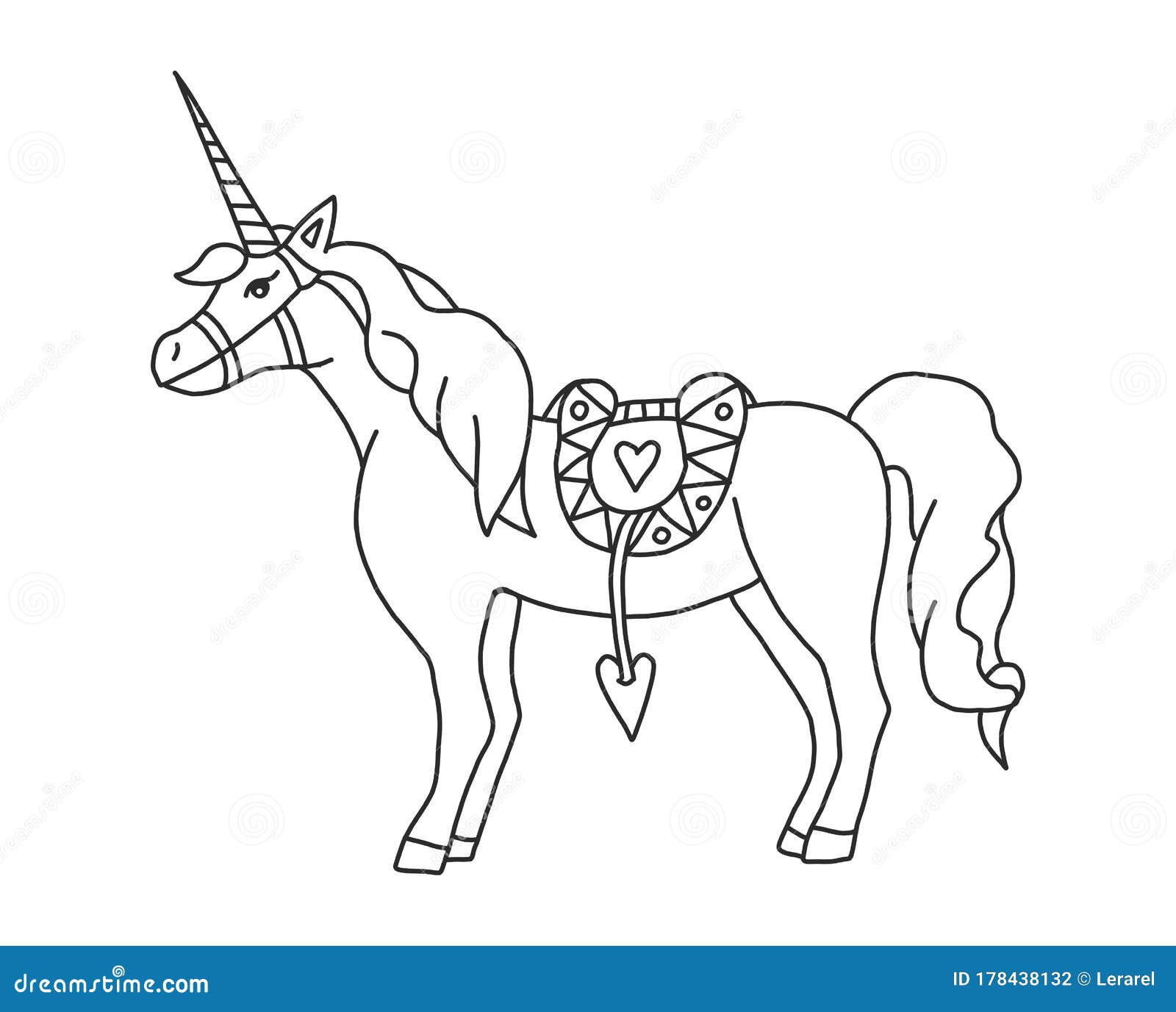 Vector coloring with realistic unicorn coloring pages for adults and children with a magic horse for creativity stock illustration