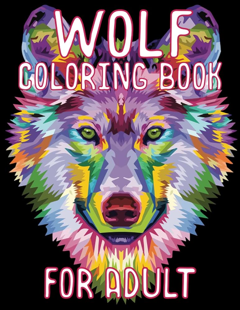 Wolf coloring book for adult a hyper realistic adult teen coloring book of realistic wolf coloring pages with various mandala style patterns for relaxation and stress relief publishing rainbow