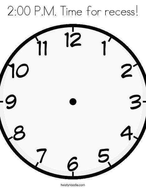 Pm time for recess coloring page