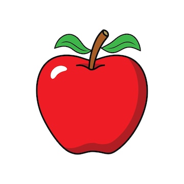 Premium vector apple vector illustration cartoon red apple apple icon apple for coloring page