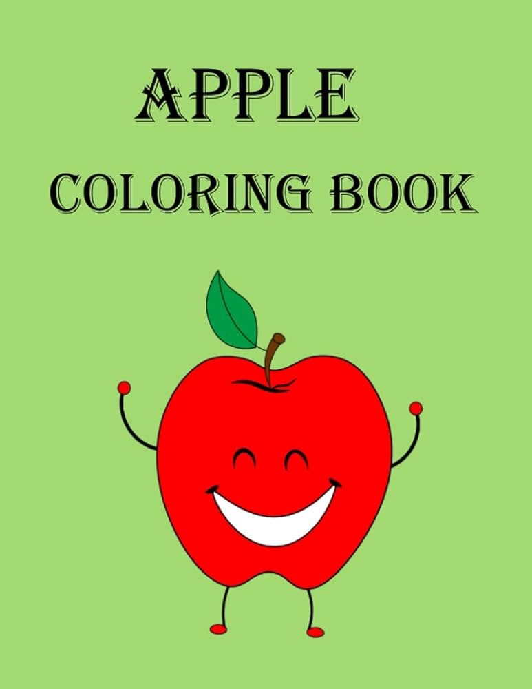 Apple coloring book unique images coloring book for kidsa unique cute apple drawing for coloring pages abc santu press books