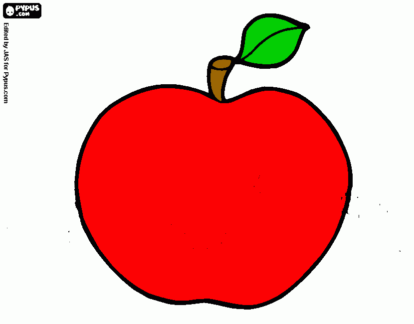 Red apple coloring page printable red apple