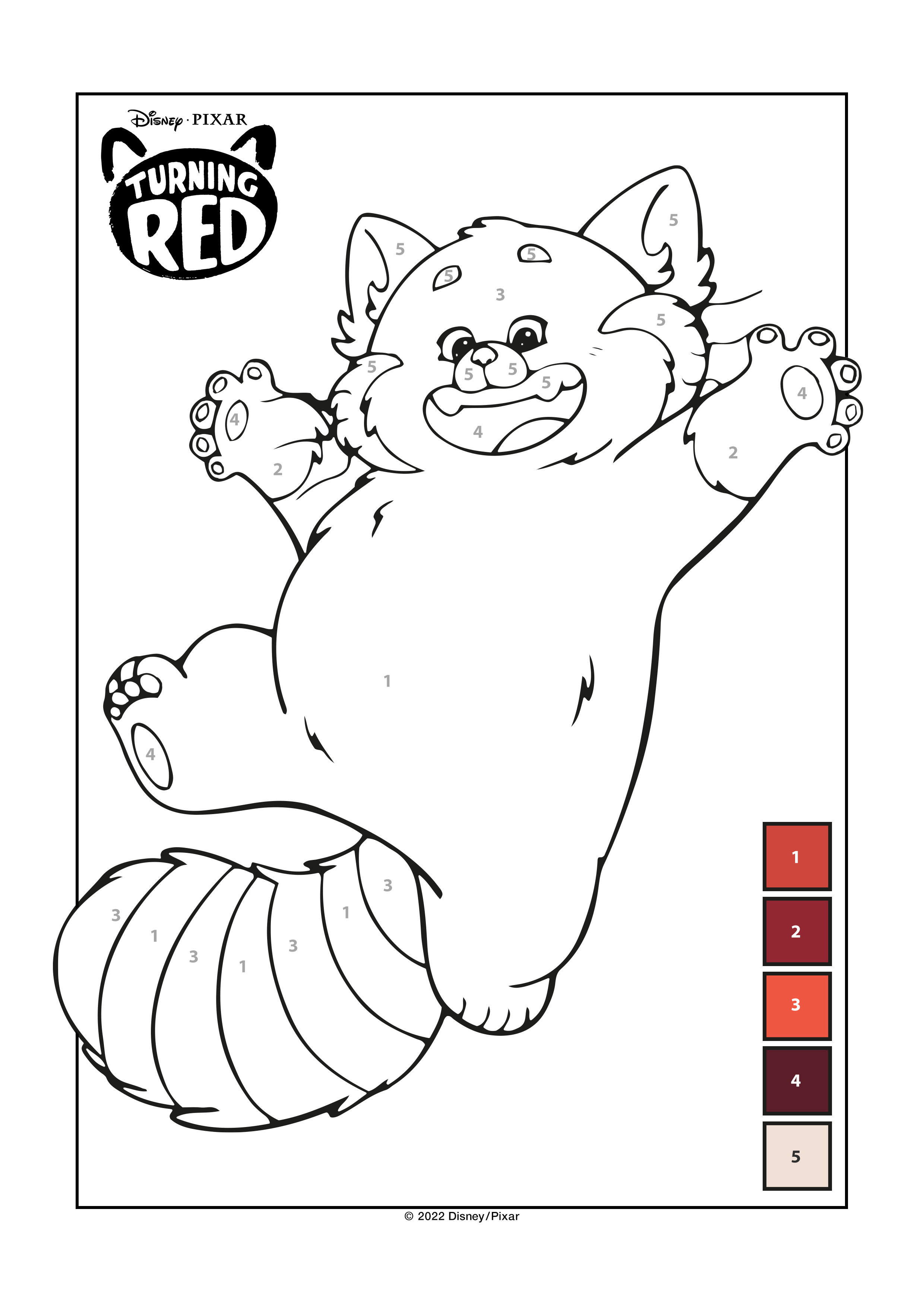 Turning red coloring pages