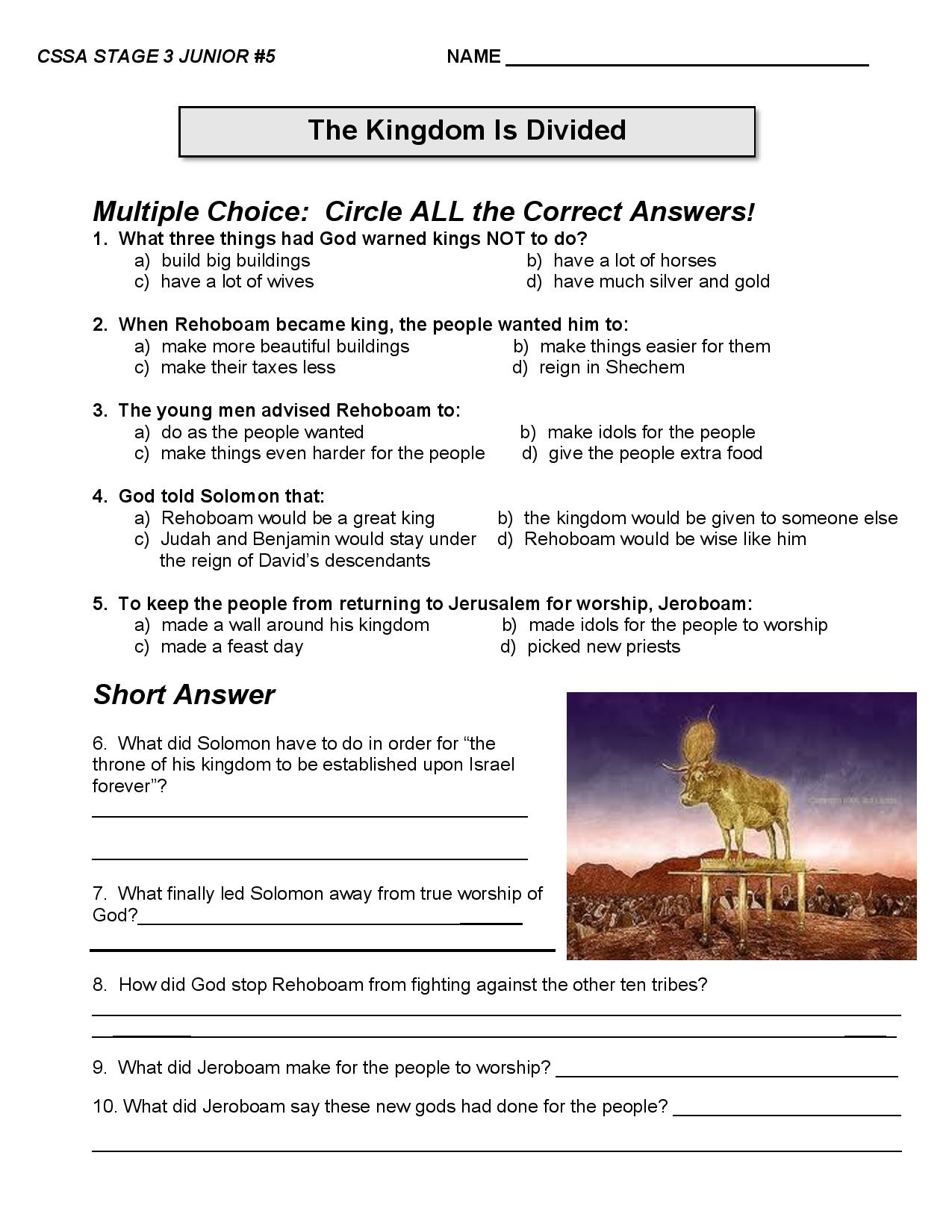 Division in the kingdom cssa junior stage lesson â magnify him together