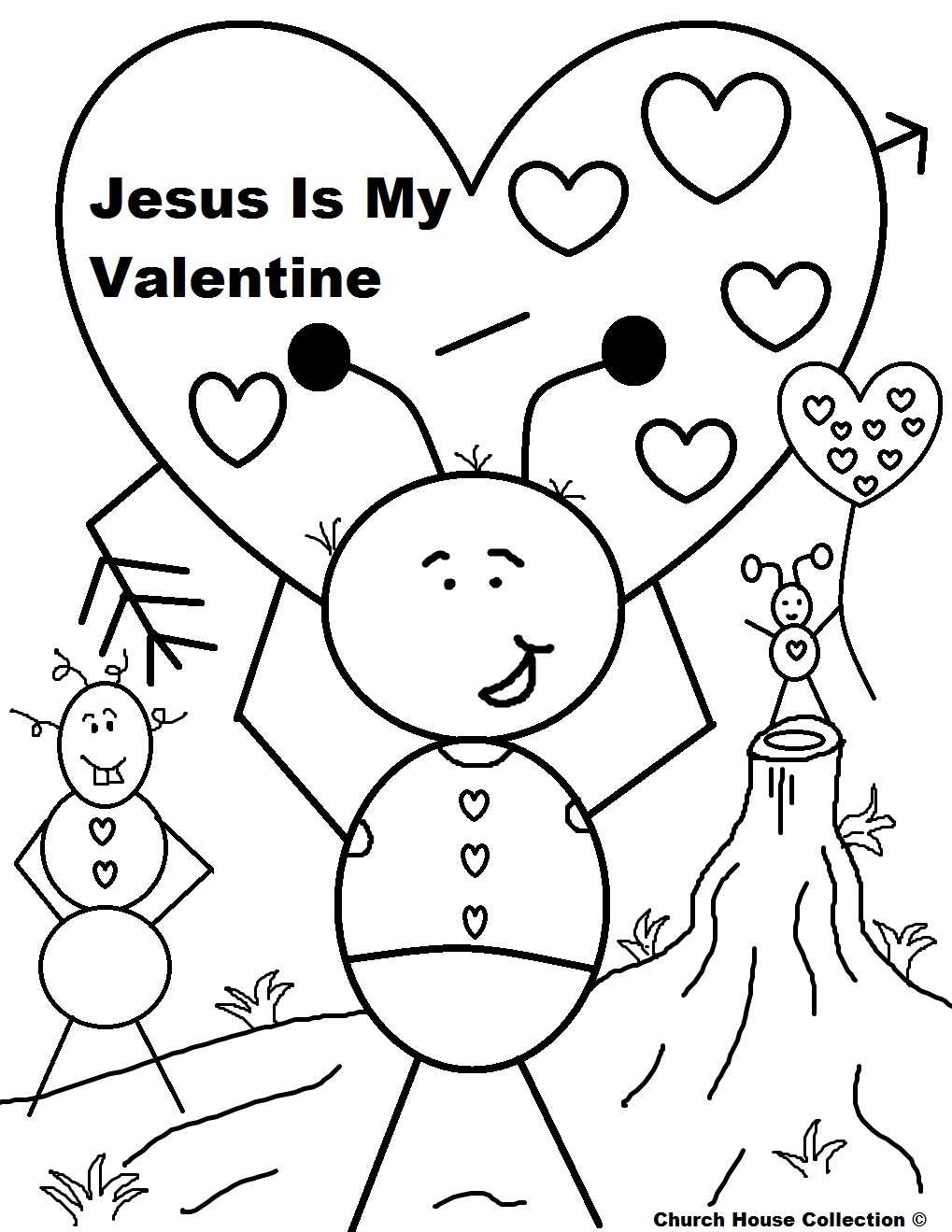 Church house collection blog valentine ant jesus is my valentine coloring page