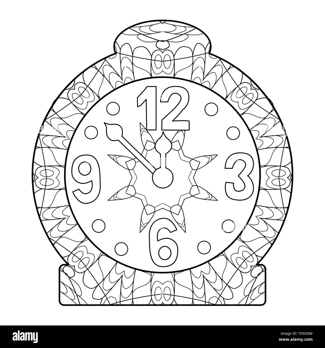 Clock for coloring page or decoration for children stock vector image art