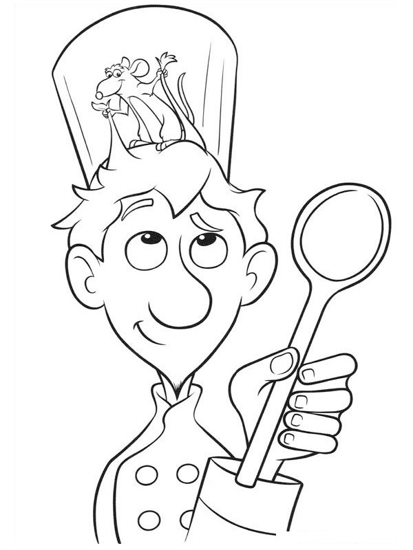 Alfredo linguini and rat remy coloring page