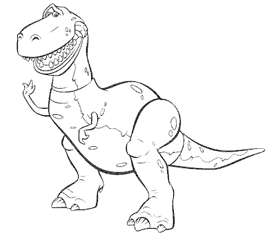 Disney coloring pages rex the dinosaur from toy story coloring in