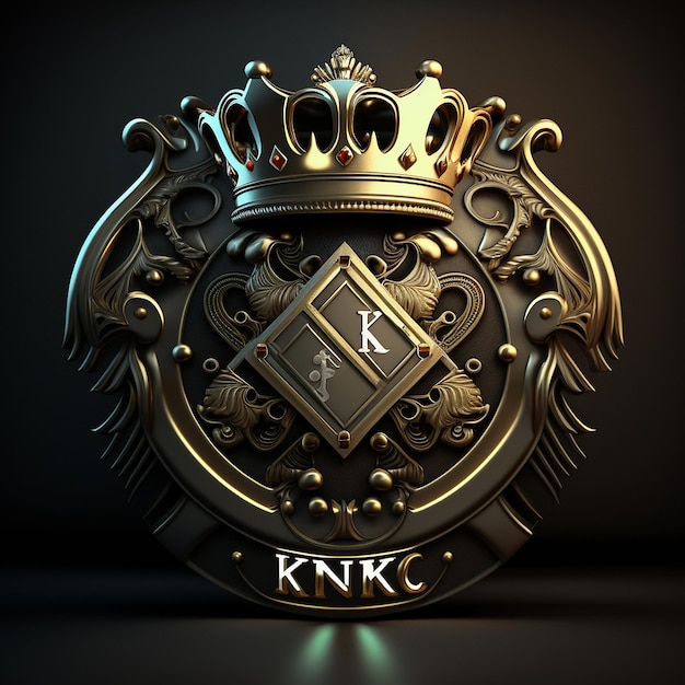 La corona del rey de trãbol en un logotipo grãfico en d bien iluminado frente a la corona delantera imagen generada por ia foto premium