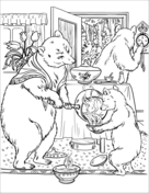 Libro para colorear ricitos de oro y los tres osos dibujos para imprimir y colorear