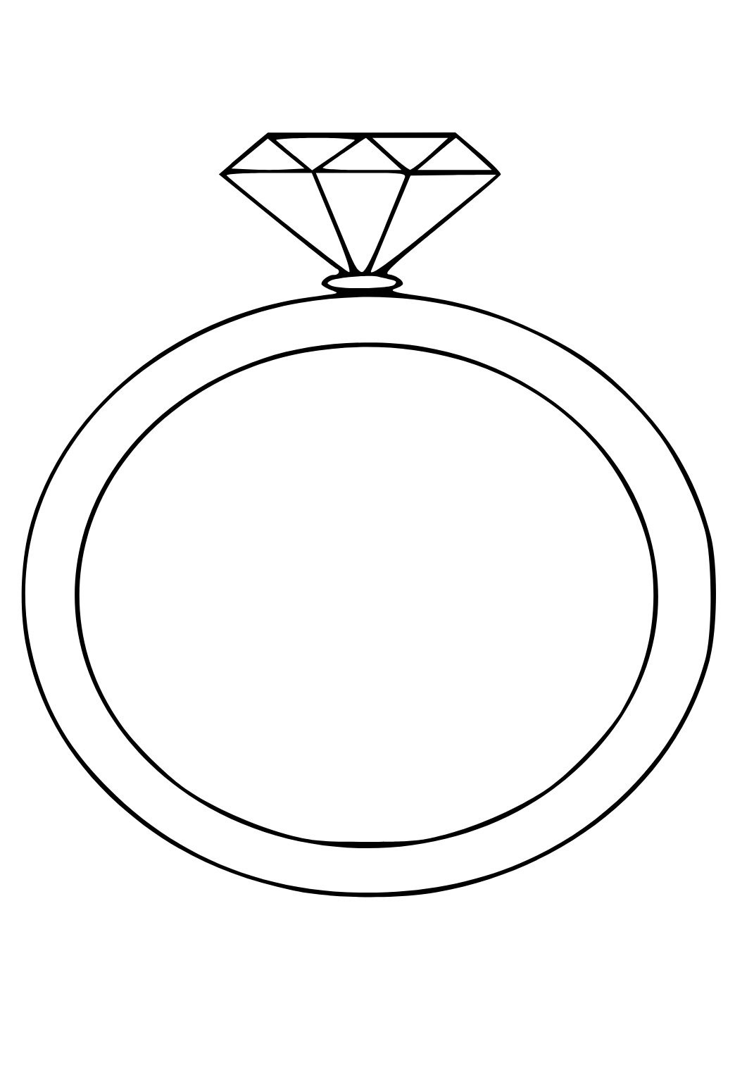 Free printable diamond ring coloring page for adults and kids