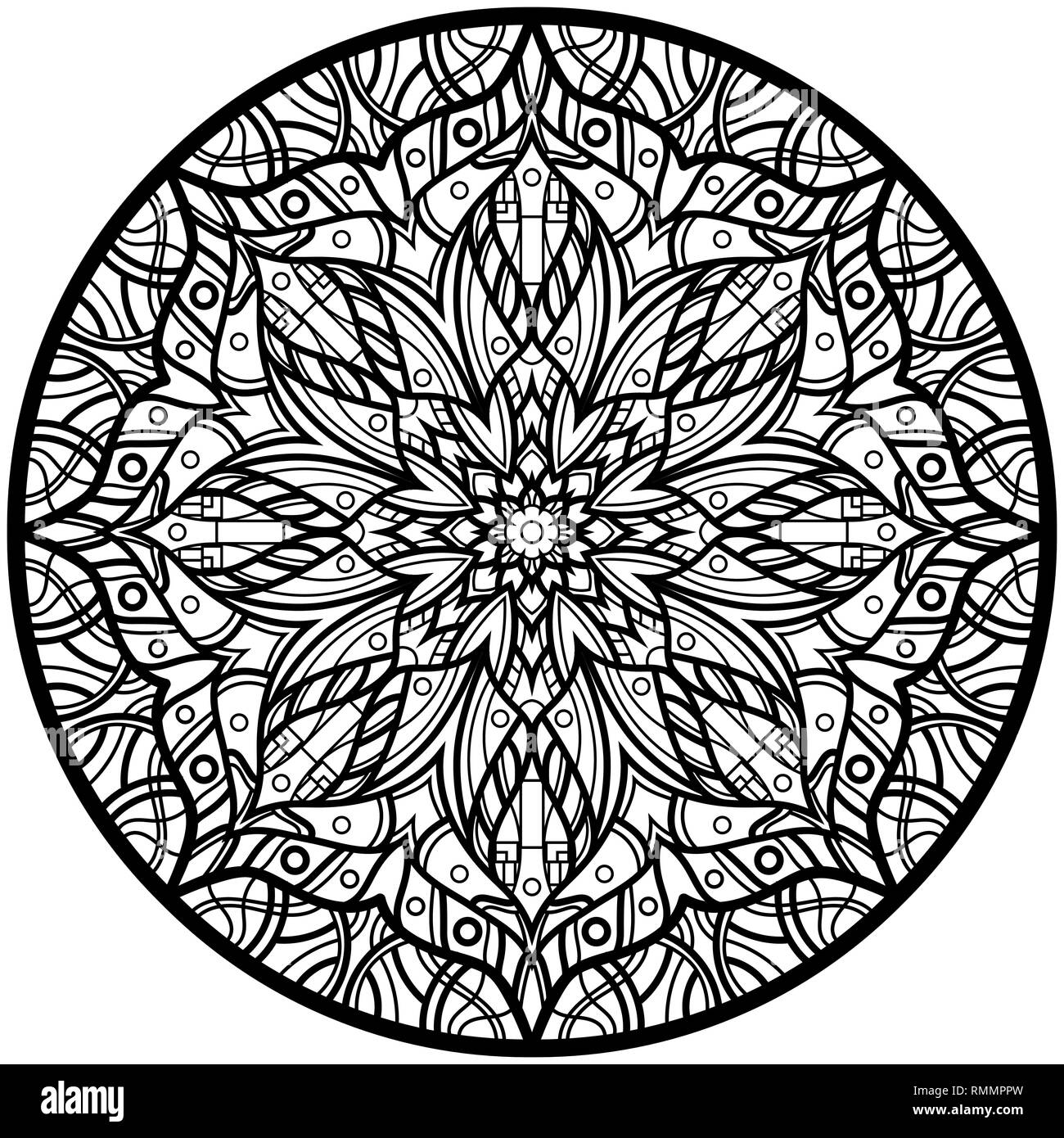 Mandalas for coloring book decorative round ornaments unusual flower shape oriental vector anti