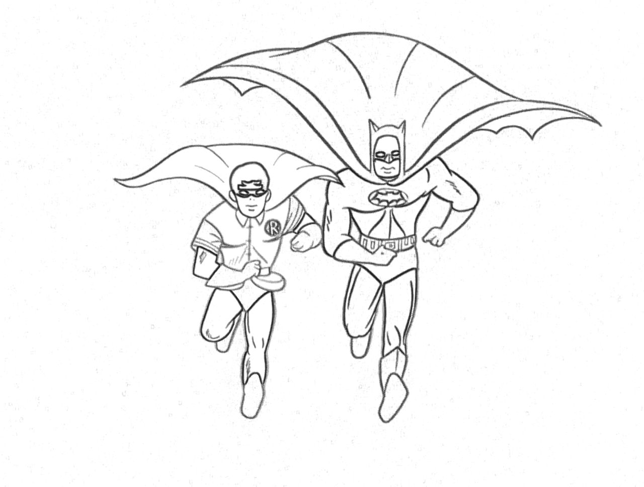 Batman robin run coloring page by richard on