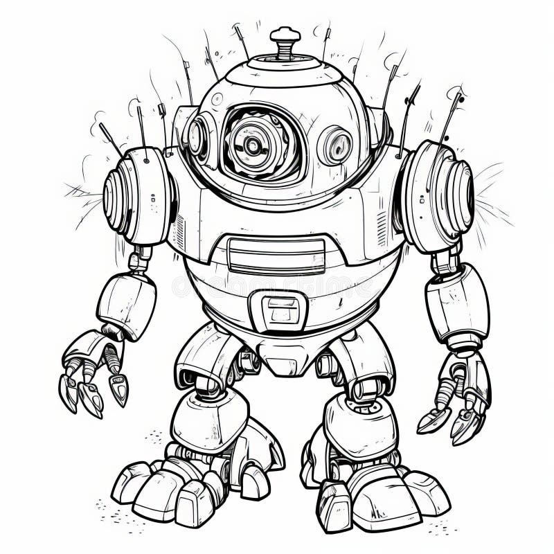 Robot coloring page stock illustrations â robot coloring page stock illustrations vectors clipart