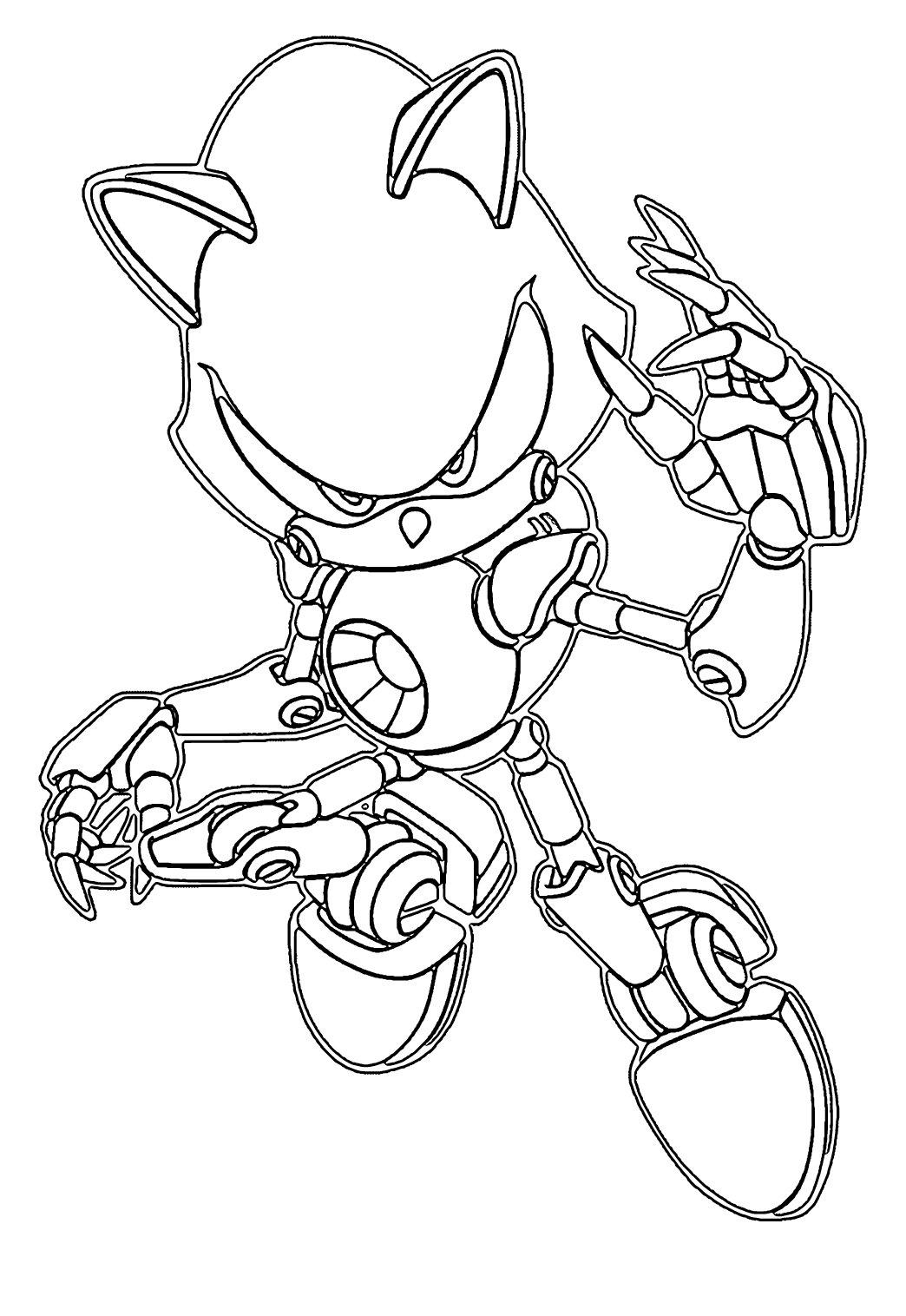 Free printable sonic robot coloring page for adults and kids