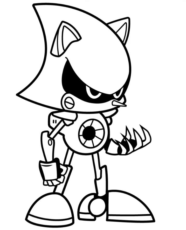 Coloring page metal sonic print free