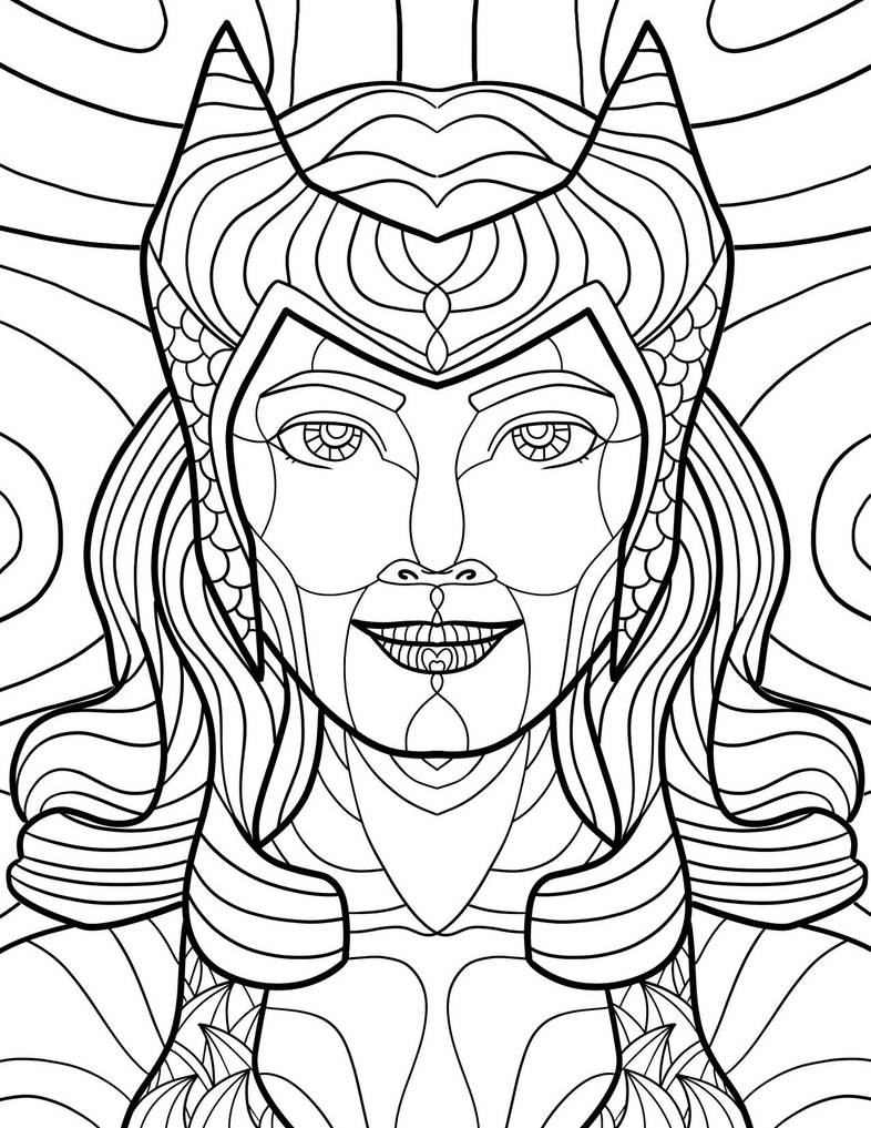 Scarlet witch coloring page by rfultzbusiness on