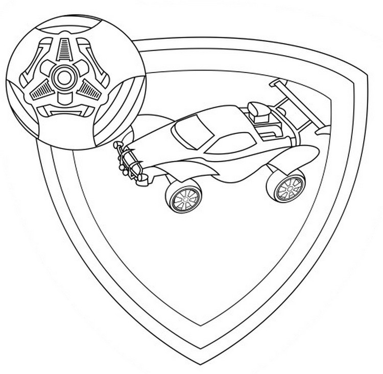 Coloring page rocket league ball and car