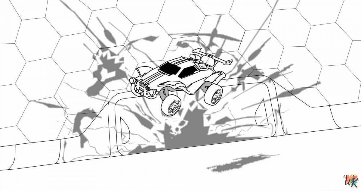 Coloriage rocket league football binã avec des moteurs