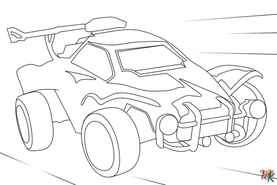 Coloriage rocket league football binã avec des moteurs