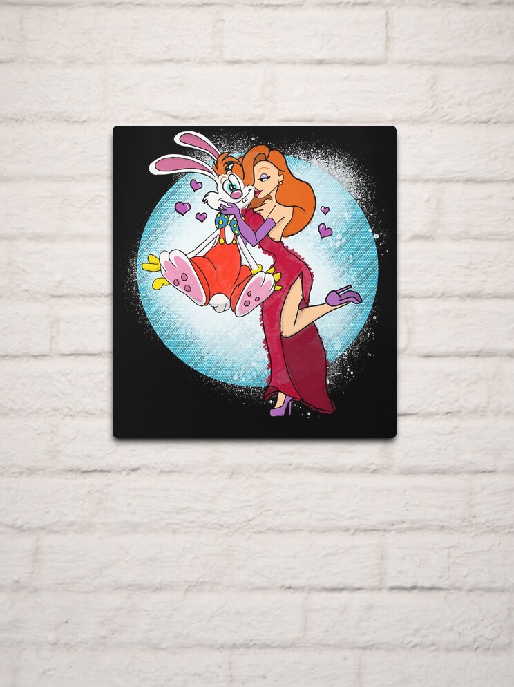 Love story of jessica and roger rabbit metal print for sale by dorseyjamejulia