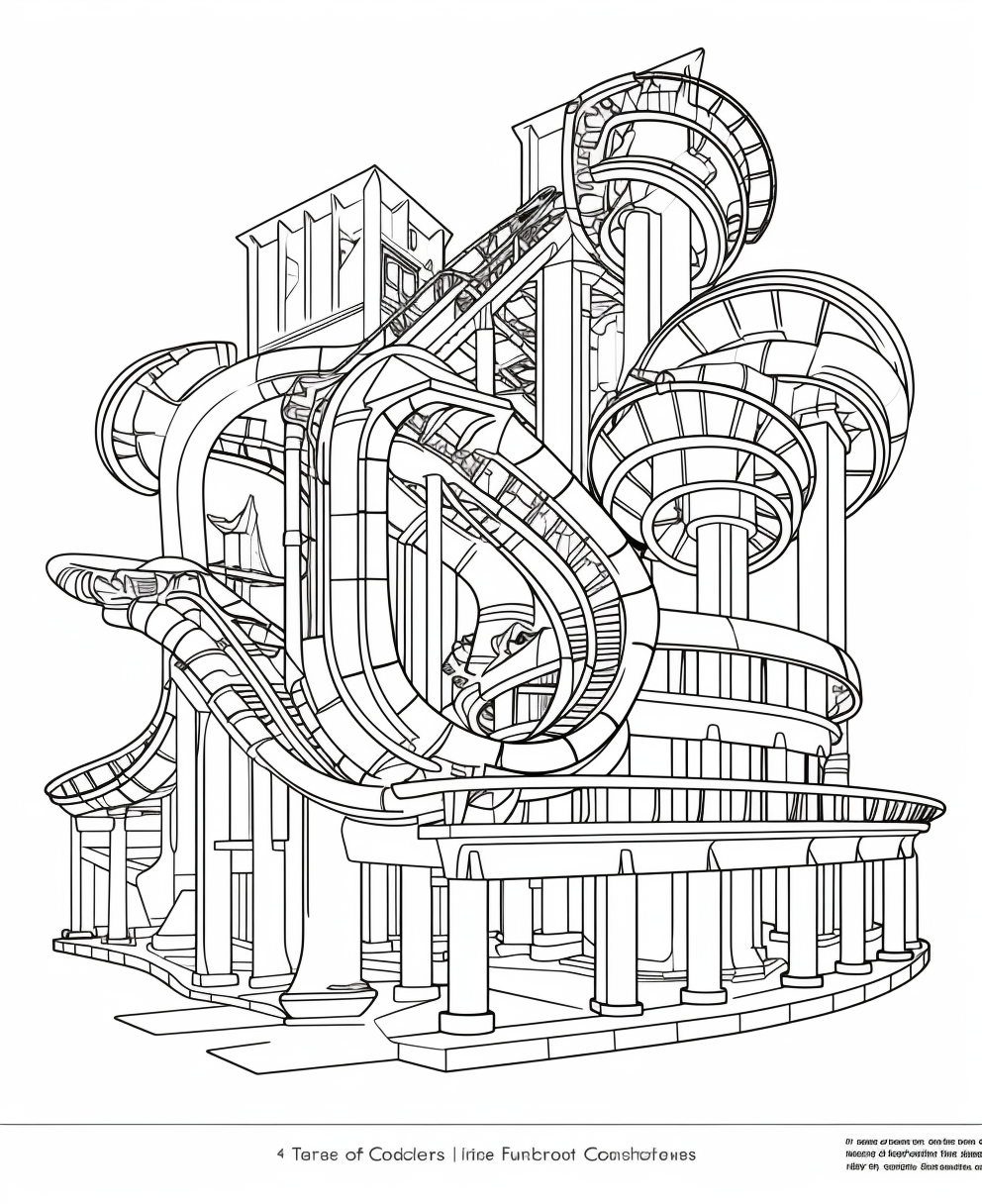 Rollercoaster coloring books for children coloring pages