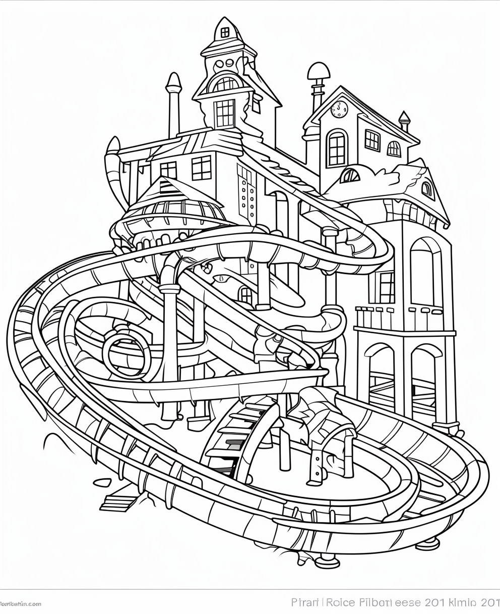Rollercoaster coloring books for children coloring pages